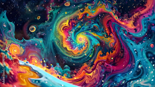 Abstract space background with expressionism style. galaxy art with colourful whirlwind of clouds