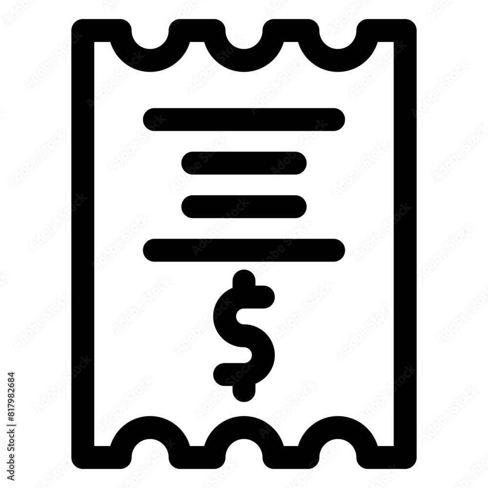 bill line icon isolated on white background bill line icon isolated on white background