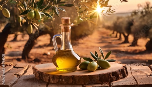 mock up of olive oil as an elixir of health and well being its beneficial properties photo