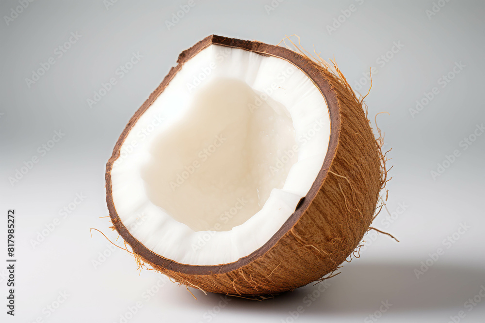 Half of a coconut isolated on white background Half of a coconut isolated on white background