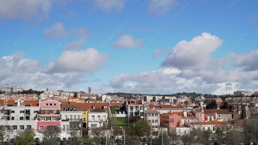 Houses of Lisbon on waterfront Portugal Houses of Lisbon on waterfront Portugal