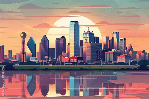 Dallas city vector skyline 