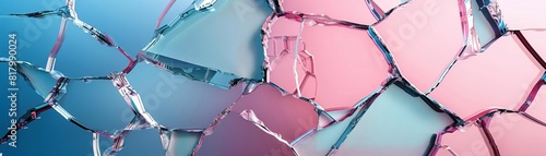 A shattered mirror reflecting the colors of the transgender flag, representing breaking free from societal norms