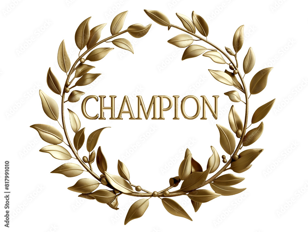 Winner word in golden wreath and Winner word in golden wreath and
