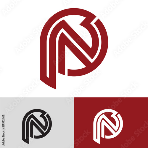 Alphabet letters monogram logo  PN, NP, P and N, elegant and Professional letter icon design