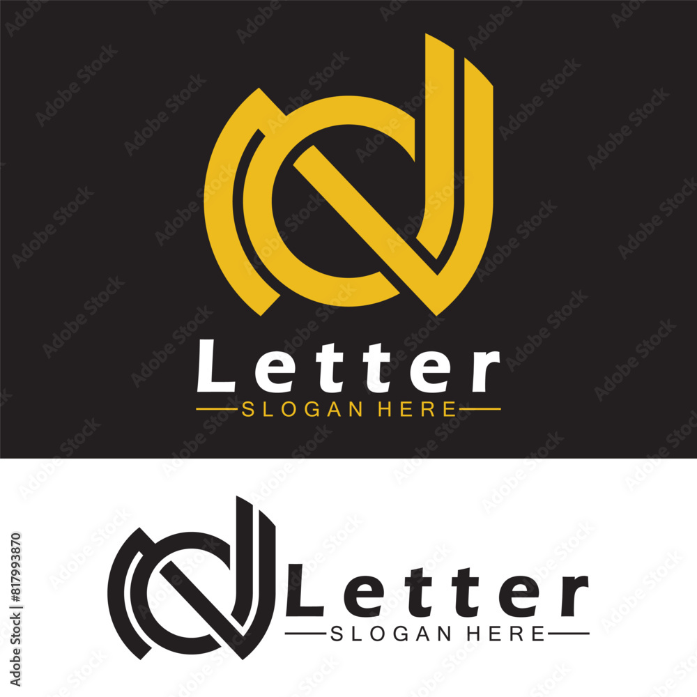 Fototapeta premium Alphabet letters monogram logo DN, ND, D and N, elegant and Professional letter icon design