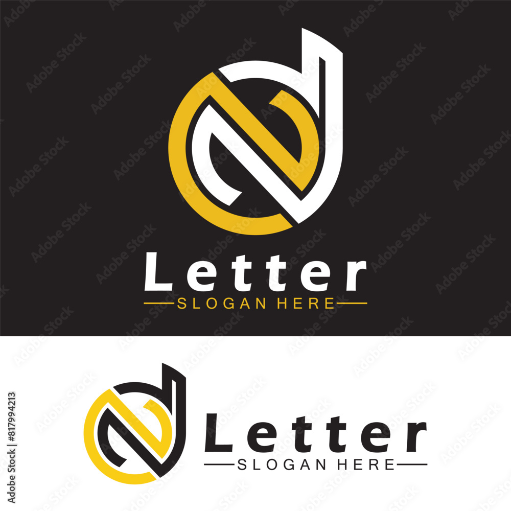 Obraz premium Alphabet letters monogram logo DN, ND, D and N, elegant and Professional letter icon design