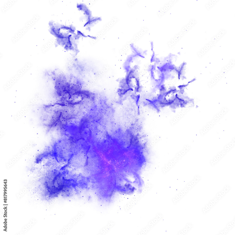 Fototapeta premium PNG blue watercolor galaxy with stary splash transparent background clipart