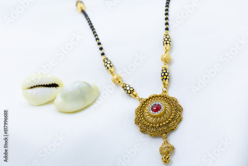 Gold Jewellery mangalsutra chain photo