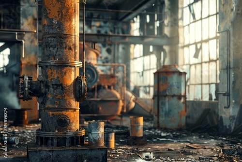 Interior of an abandoned industrial factory