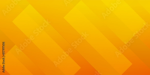 Abstract orange and yellow banner background with geometric shapes. Modern graphic design. Futuristic technology concept photo