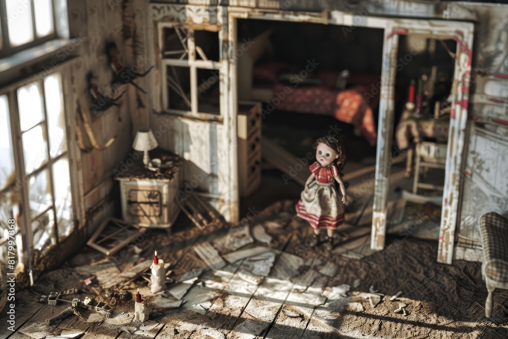 Old and haunted doll house
