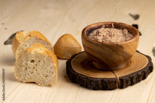 canned fish from finely chopped stewed tuna fillet