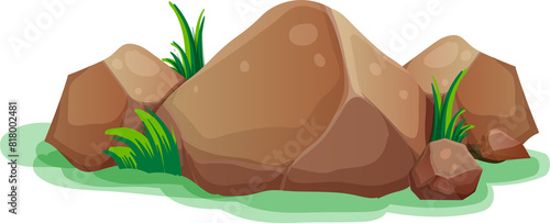 Stone Rock With Moss