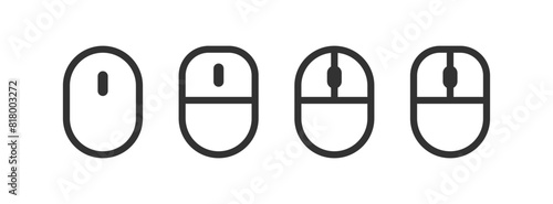 Computer mouse icon. Click, scroll device. Laptop tool.