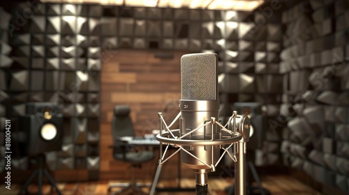 A close up of a silver microphone against a blurred background of brown and orange lights.