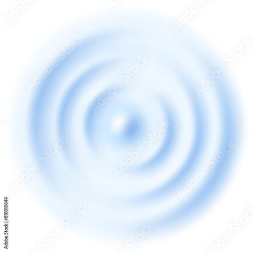 Water drop wave splash effects. Realistic water ripple. Sound waves over transparent background