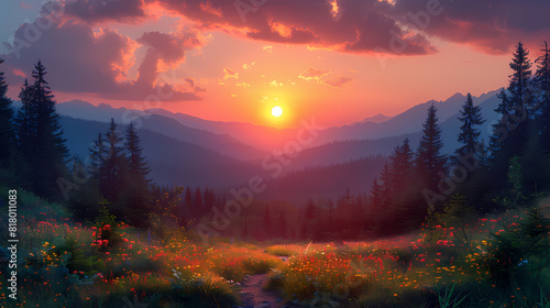 Majestic Sunset Mountains Landscape Ukraine  HD  Background Wallpaper  Desktop Wallpape