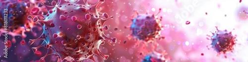 Vivid 3D Illustration of Coronavirus Particles in High Detail