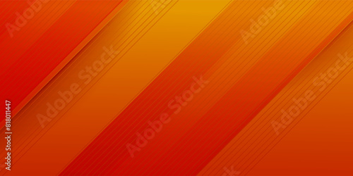 Abstract orange and yellow banner background with geometric shapes. Modern graphic design. Futuristic technology concept