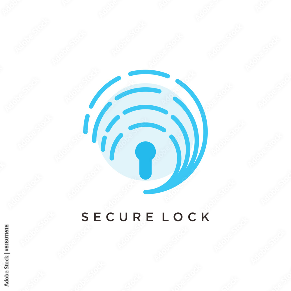 Secure lock logo design vector unique idea with finger print concept Secure lock logo design vector unique idea with finger print concept