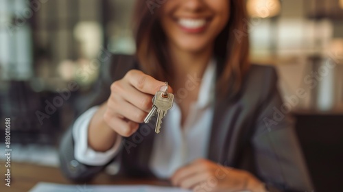 Woman realtor offering the ...