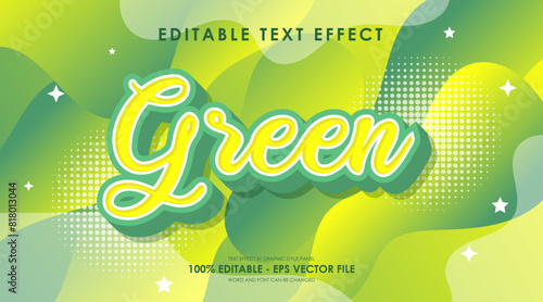 Editable Green 3D Text Effect