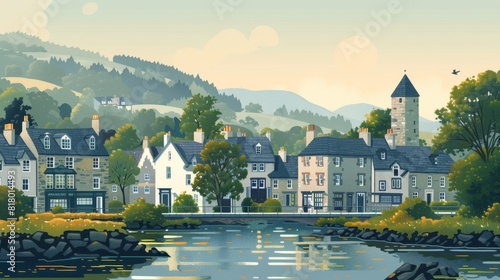 Illustration of Pitlochry, Scotland