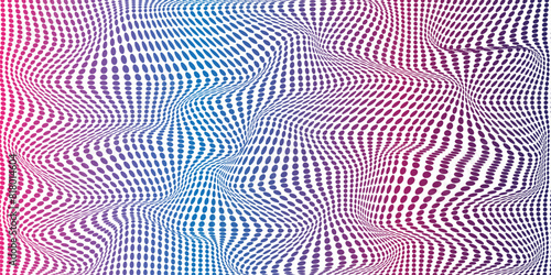 Abstract halftone wave dotted background. Vector modern optical pop art texture for your design