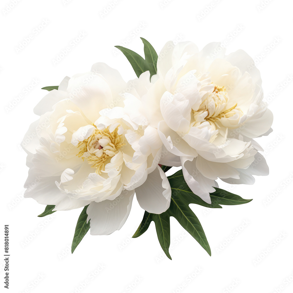Fototapeta premium beautiful peony flowers isolated on white