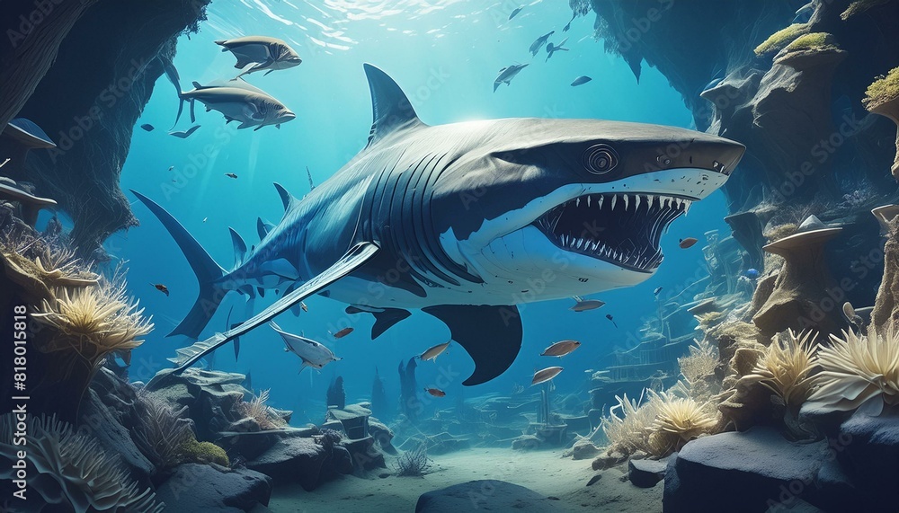 Fototapeta premium shark in aquarium