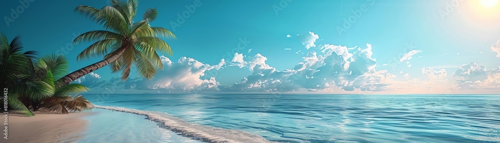 Palm Tree Depict a 3D palm tree with swaying leaves, representing tropical summer destinations Palm Tree Depict a 3D palm tree with swaying leaves, representing tropical summer destinations