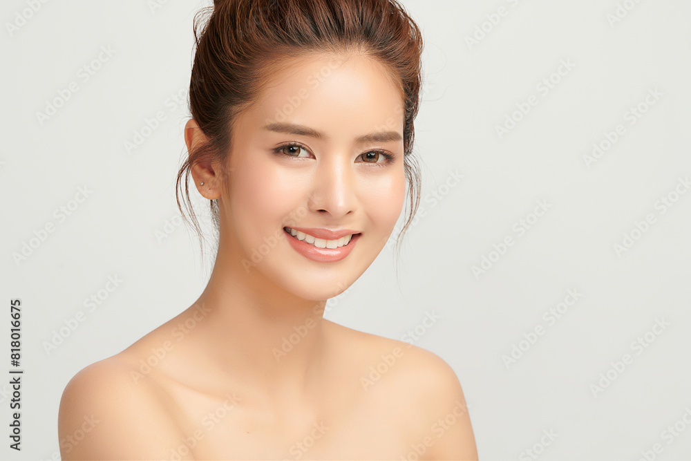 Beautiful young asian woman with clean fresh skin on white background, Face care, Facial treatment, Cosmetology, beauty and spa, Asian women portrait. Beautiful young asian woman with clean fresh skin on white background, Face care, Facial treatment, Cosmetology, beauty and spa, Asian women portrait.