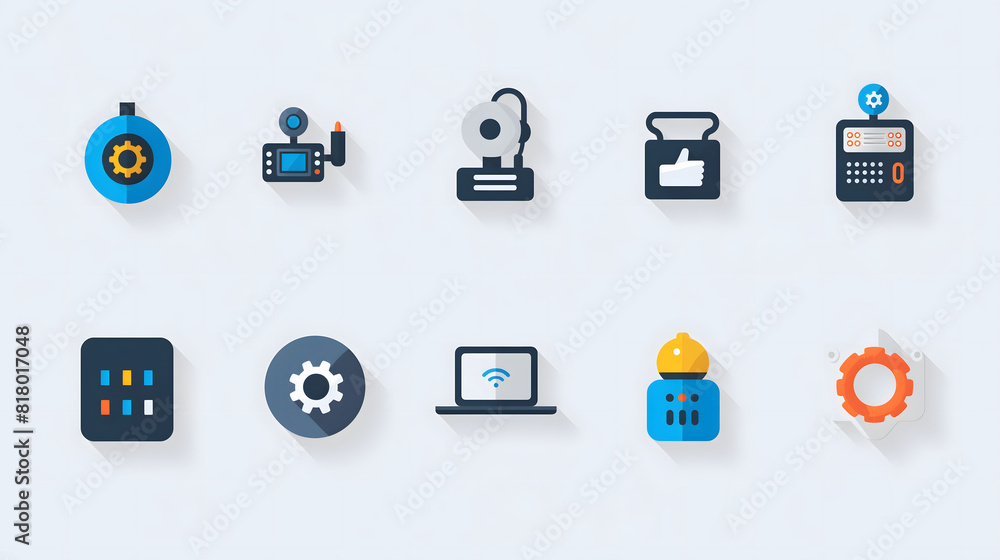 Icons representing automation engineer Icons representing automation engineer