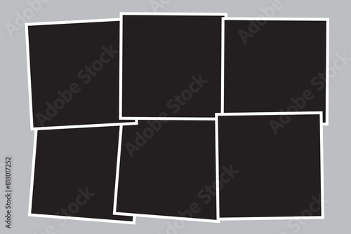 6 photo collage template. vector illustration, new collections