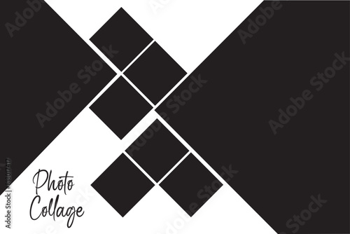 8 photo collage template. vector illustration, new collections