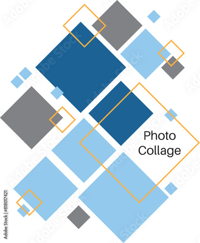 8 photo collage template. vector illustration, new collections