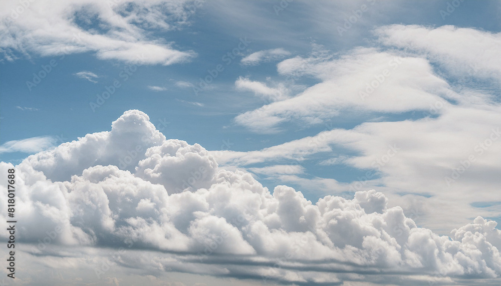 青空　白い雲　晴天　自然　爽やか　自由　希望　穏やか　広がり　無限　背景　