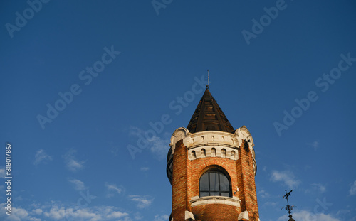 Gardos Tower in old town Zemun - Belgrade Serbia - architecture travel background. A popular tourist destination in the Balkans in sunny morning, Austria-Hungary empire memorial tower. photo