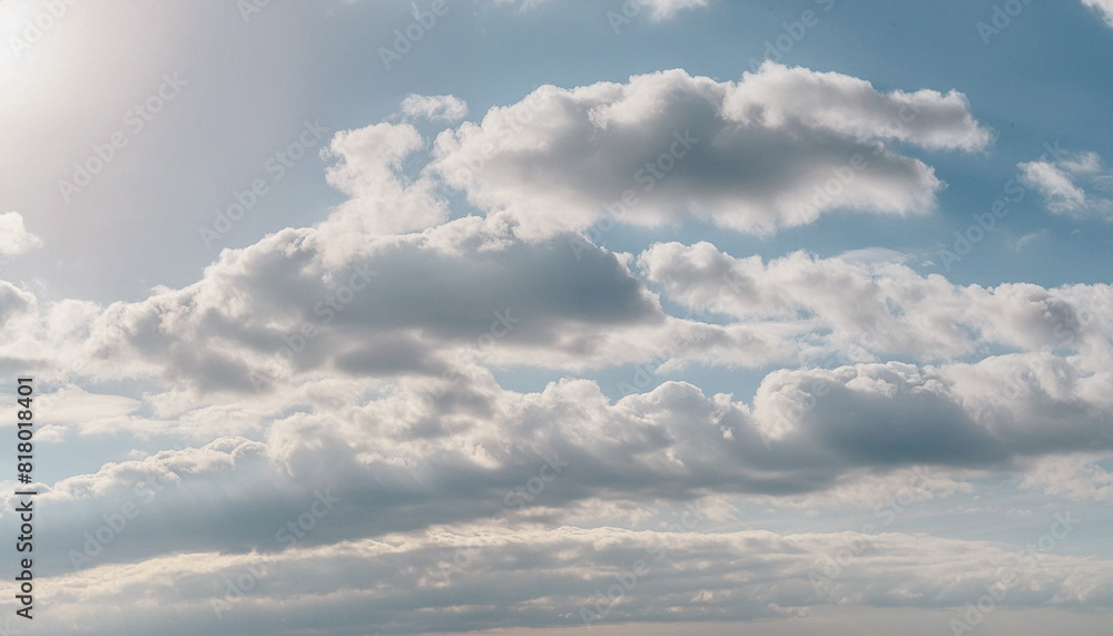 Fototapeta premium 青空 白い雲 晴天 自然 爽やか 自由 希望 穏やか 広がり 無限 背景 