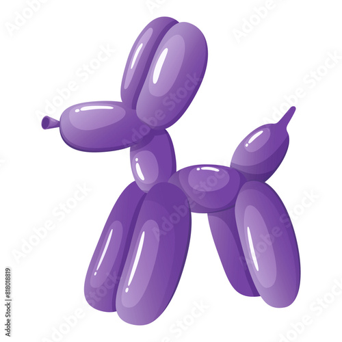 
purple balloon dog vector illustration. balloon toy decoration

