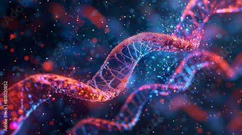 CRISPR Tech: Digital DNA editing visualization showcasing its gene-editing strength. photo