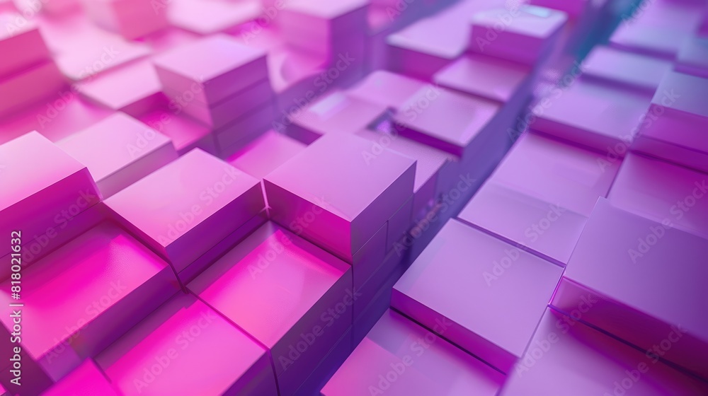 Many-Coloured Pink and Purple Background with Geometric 3D Structure. Simple Futuristic Forms Many-Coloured Pink and Purple Background with Geometric 3D Structure. Simple Futuristic Forms
