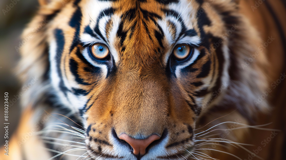 Obraz premium Internationaler Tag des Tigers am 29. Juli Nahaufnahme Tiger Portrait Generative AI
