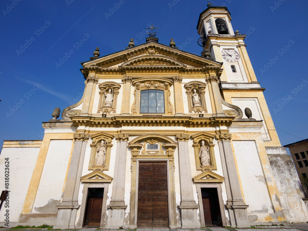 Gaggiano, Milan, Italy: exterior of the Sant Invenzio church