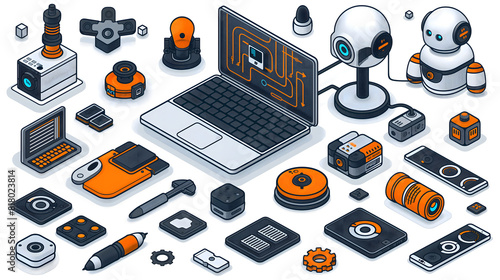 Icons representing automation engineer photo