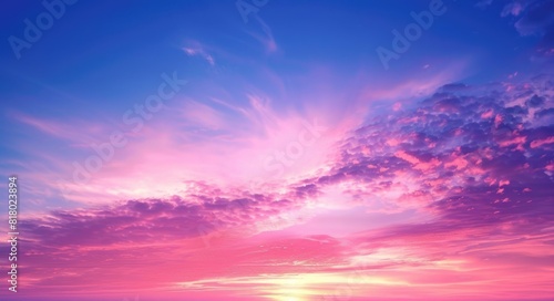 Twilight Cloud. Colorful Morning Sky Without Clouds at Beautiful Sunrise Time
