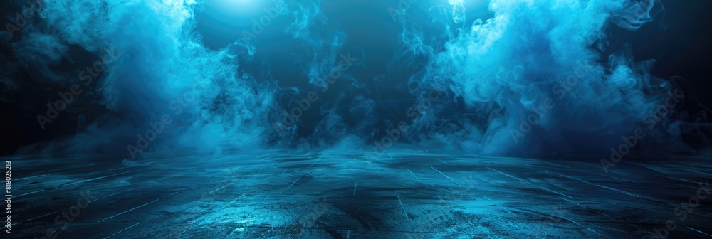 Background With Smoke. Dark Street with Neon Lights and Abstract Smoke Texture for Display Products Background With Smoke. Dark Street with Neon Lights and Abstract Smoke Texture for Display Products