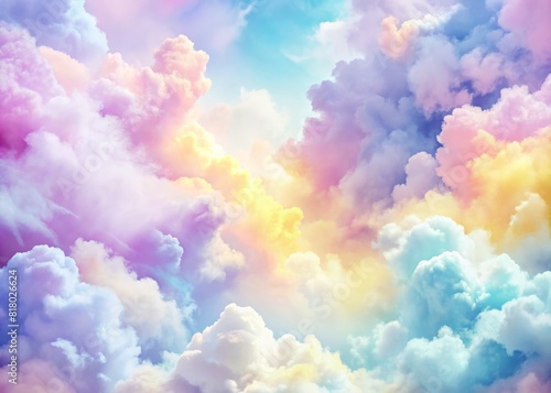 clouds in dreamy purple pink yellow blue cyan pastel hues for background