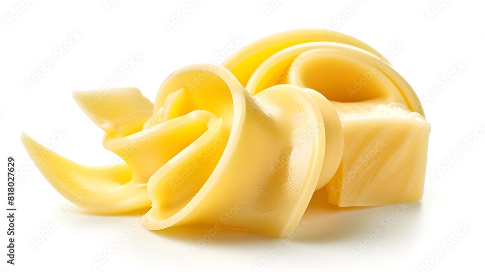 butter curl isolated on white background butter curl isolated on white background